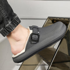 Autumn And Winter Eva Soft Bottom Home Travel Fleece-lined Slippers