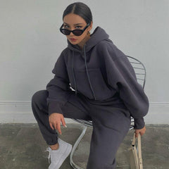 Trendy Women's Hoodies for Autumn & Winter – Casual Sports Set