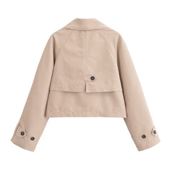 Women's Clothing French Trench Coat Long Sleeve Jacket Coat