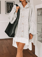 Fashion Solid Color Casual Retro Cardigan