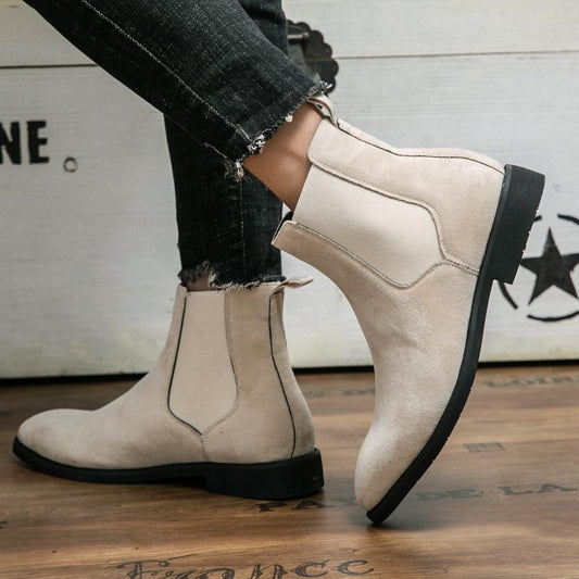 Rubber Pigskin Boots Casual Men's Boots High-top