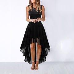 Women's Fashion Temperament Splicing Large Hem Chiffon Dress