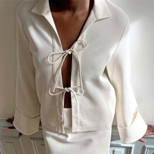Europe And America Autumn Single Tie-up Jacket
