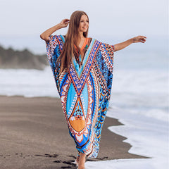 Ethnic Print Beach Skirt Blouse