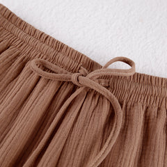 Shirt Pajamas Loose Double-layer Gauze Long Sleeve Trousers Suit Outer Wear Ladies' Homewear