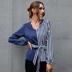 V-neck Temperament Temperament Splicing Shirt