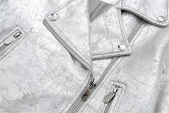 Metal Motorcycle Jacket Autumn Zipper Coat