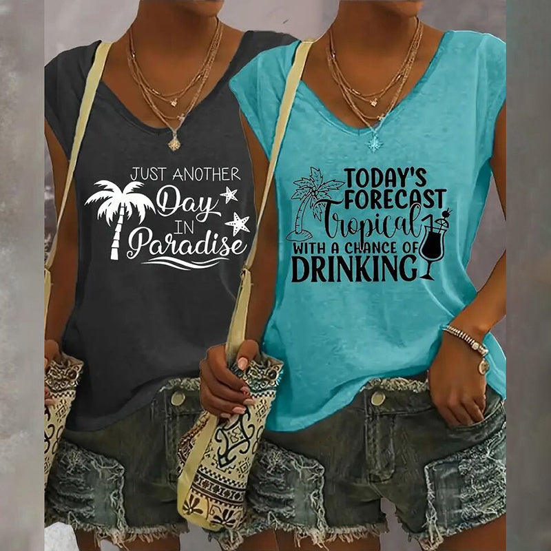2Pack Women's V Neck Sleeveless Tank Tops Loose Fit Casual Summer Beach Shirts