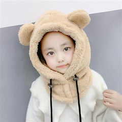Three-Piece Warm Bear Scarf And Gloves