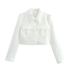 Double Pocket Coat Top Pants Suit Women