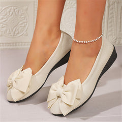 Bowknot Flats Shoes Fashion Casual Round Toe Slip-on Shoes Loafers For Women