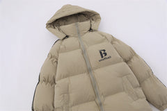 Long Below The Knee Hooded Cotton puffer Jacket Male