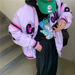 Vintage Harajuku Puffer Jacket Hip Hop Loose Jacket Women