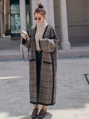 Medium Length Casual Tweed Coat