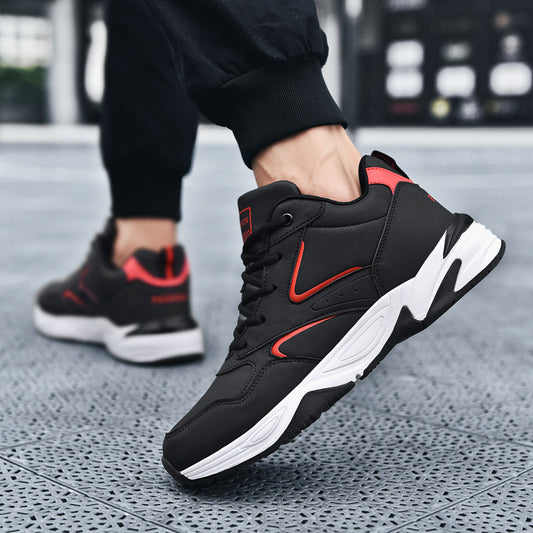 Male Leather Waterproof Running Travel Shoes