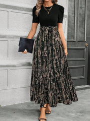 Women's Spring And Summer Wear Popular Floral Print Round Neck Exotic Vacation Style Elegant Dress