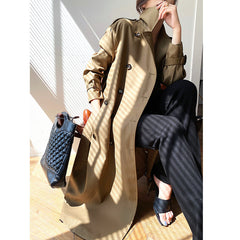 Women's Spring And Autumn Windbreaker Mid-length Coat