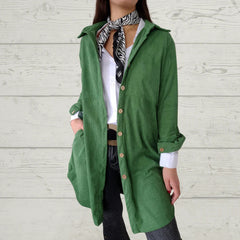 Women's Shirt Lapel Pocket Corduroy Jacket