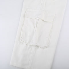 Leg-high Waist Straight Tubular Casual Frock Trousers