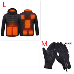 Heated Jacket Coat USB Electric Jacket Cotton Coat Heater Thermal Clothing Heating Vest Men's Clothes Winter