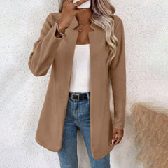 Long Sleeve Commuter Slim-fit Woolen Coat