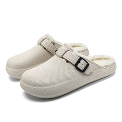 Autumn And Winter Eva Soft Bottom Home Travel Fleece-lined Slippers