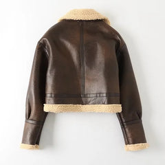 Warm Faux Leather Motorcycle Jacket