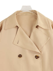 Double Breasted Plus-sized Loose Overknee Trench Coat