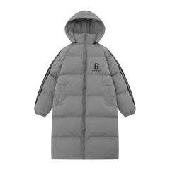 Long Below The Knee Hooded Cotton puffer Jacket Male