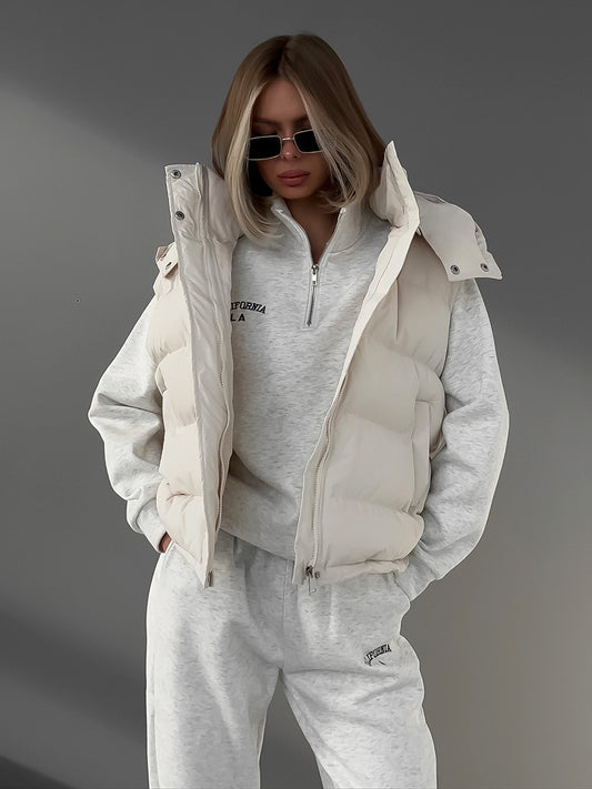 Cotton Vest Trendy Sleeveless Hooded puffer Jacket