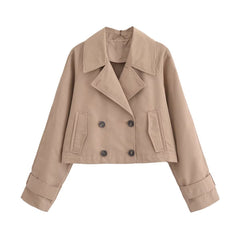 Women's Clothing French Trench Coat Long Sleeve Jacket Coat