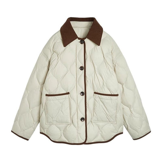 Diamond Lattice Winter Puffer Coat