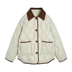Diamond Lattice Winter Puffer Coat