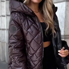 Women's Lightweight Warm Short Type Hooded Puffer Jacket