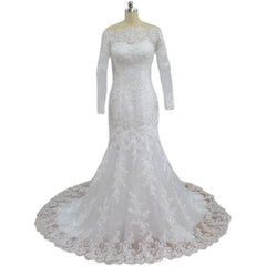 New Bridal One Shoulder Trailing Wedding Dress