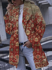 Autumn And Winter Women's 3D Printed Ethnic Style Long Sleeve Top