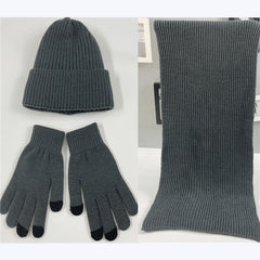 Multi-piece Knitted Scarf Hat And Gloves Three-piece Set