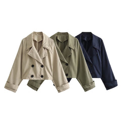 Women's Trench Coat Short Jacket