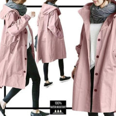 Trench Coat For Women, Medium Length, Petite, Elegant Waisted Long-sleeved Coat