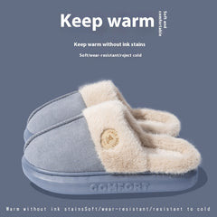 Plush Slippers For Women Men Winter Warm Home Slipper Indoor Thick-soled Fleece Shoes
