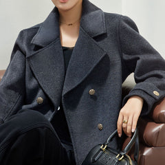 Short  Slim Coat Double-faced Woolen Goods Fall Winter Coat