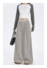 Striped Straight Casual Winter Loose Drooping Wide-leg Pants