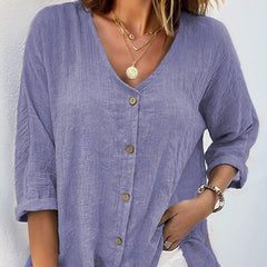 Women's Button Down T Shirts Short Sleeve V Neck Tops Casual Summer Ladies Tees