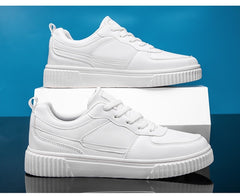 Autumn New Breathable White Shoes For Students  Trendy All-Match Platform Sports Casual