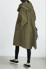 Trench Coat For Women, Medium Length, Petite, Elegant Waisted Long-sleeved Coat