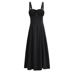 Lace-up Long Sling Midi Skirt Dress