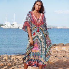Ethnic Print Beach Skirt Blouse