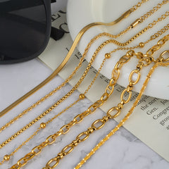 Stainless Steel Slim Chain Bracelet 18K Gold Does Not Fade