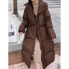 Women's vintage coffee brown puffer jacket