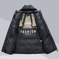 Winter Warm Hooded Coat With Pockets Fashion Simple Long Cotton puffer Jacket Solid Color Outwear Women's Clothing